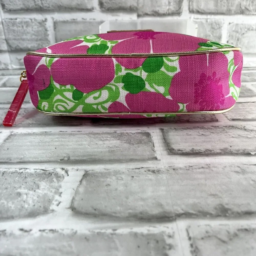 Lilly Pulitzer for Estee Lauder Pink Floral Cosmetic Clutch Bag